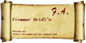 Frommer Arián névjegykártya